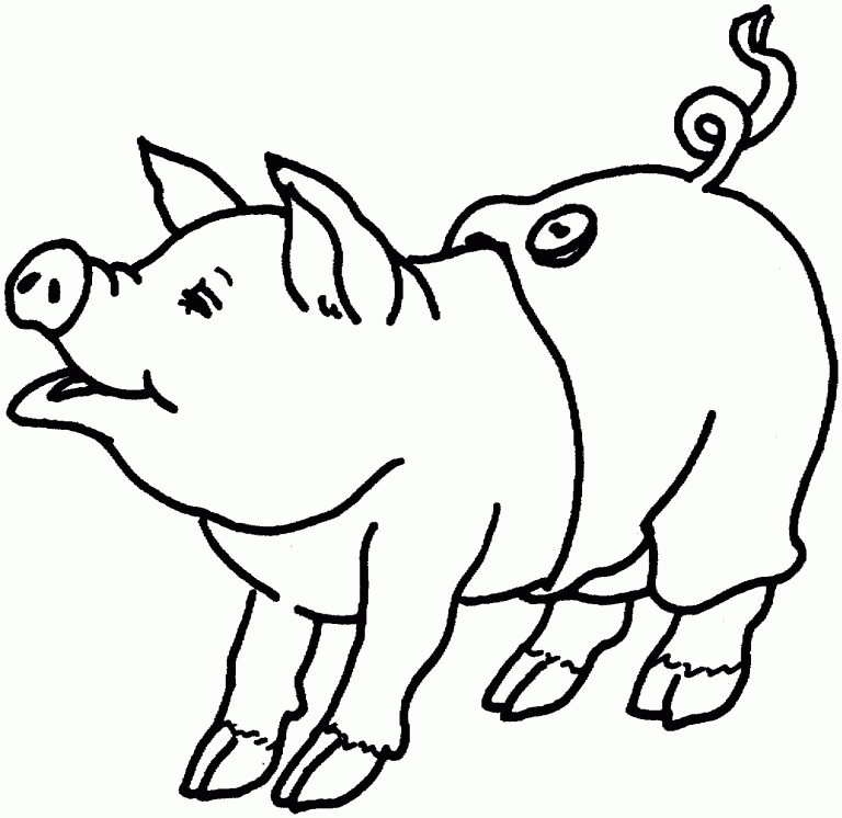 Plansa de colorat cu Porc 3 10